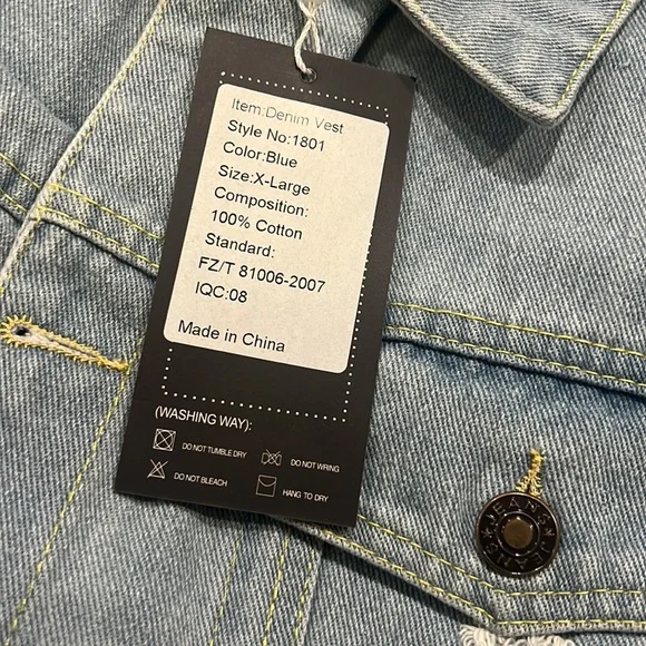 Alliance Fashion Distressed Denim Jacket Sz X-Large - Picture 2 of 7